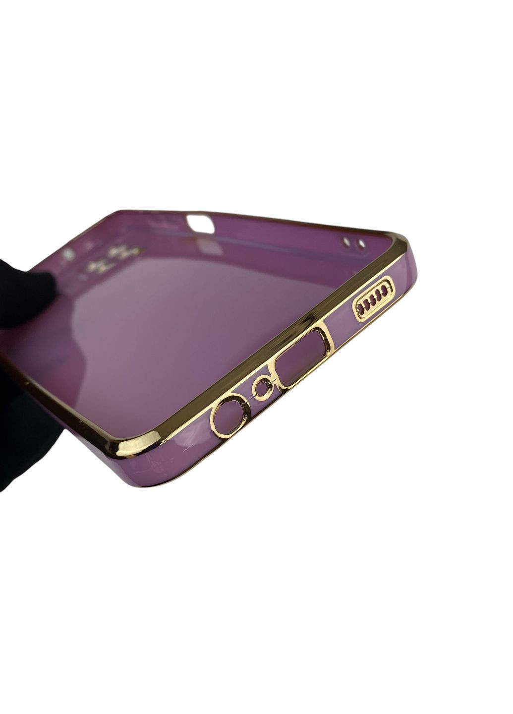 Чохол для Galaxy A12 (SM-A127F) з кільцем MagSafe із золотою окантовкою на самсунг а12 чорничний gs1 Samsung (366228877)