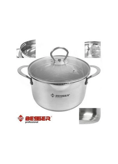 Каструля з кришкою з отворами для зливу інд.дно "Largo" 2.6л 19*11см 10270 Stenson (305393566)