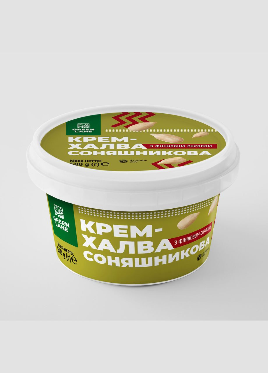 Паста з насіння соняшника (крем-халва) з фініковим сиропом і морською сіллю 350 г., без доданого цукру GREEN LANE (315351247)