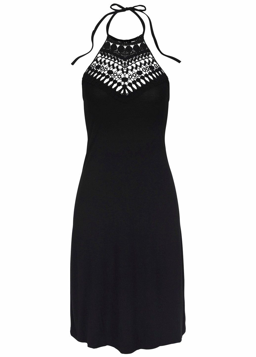 Черное пляжное платье Lascana с орнаментом