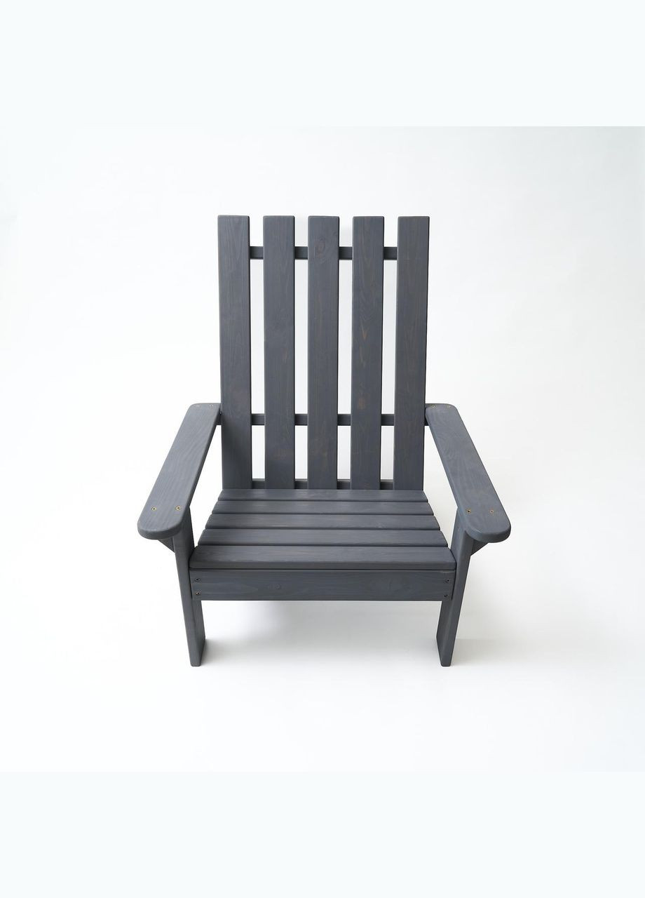Кресло дачное деревянное складное шезлонг для зоны отдыха дома, дачи, сада, веранды из сосны, цвет графит No Brand (346530770)
