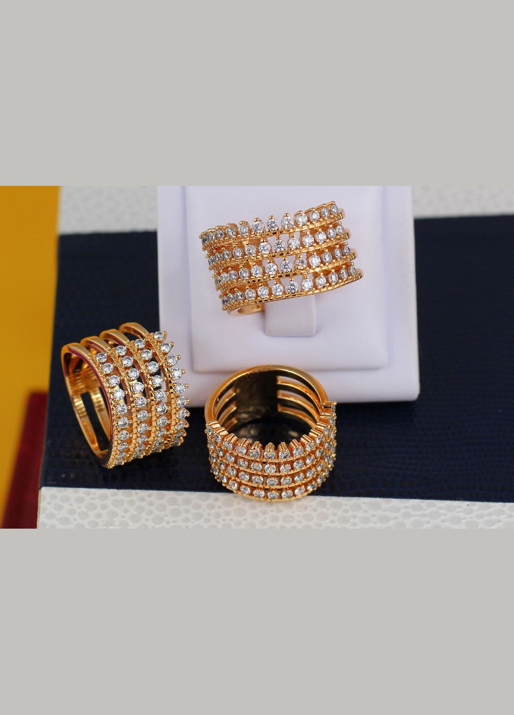 Кольцо четыре кольца с камнями р. Xuping Jewelry (316607382)