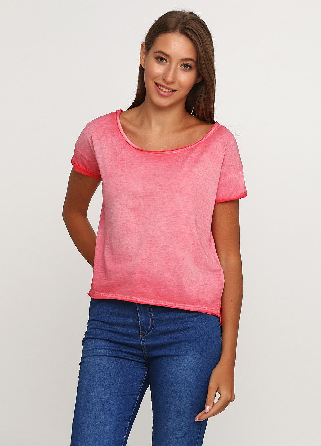 Футболка Розово-черный Cotton Belt - (321139609)