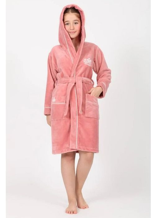 Дитячий халат для дівчинки бавовна/бамбук, 13-14 років, на зріст 152-158, кораловий Nusa (368828256)