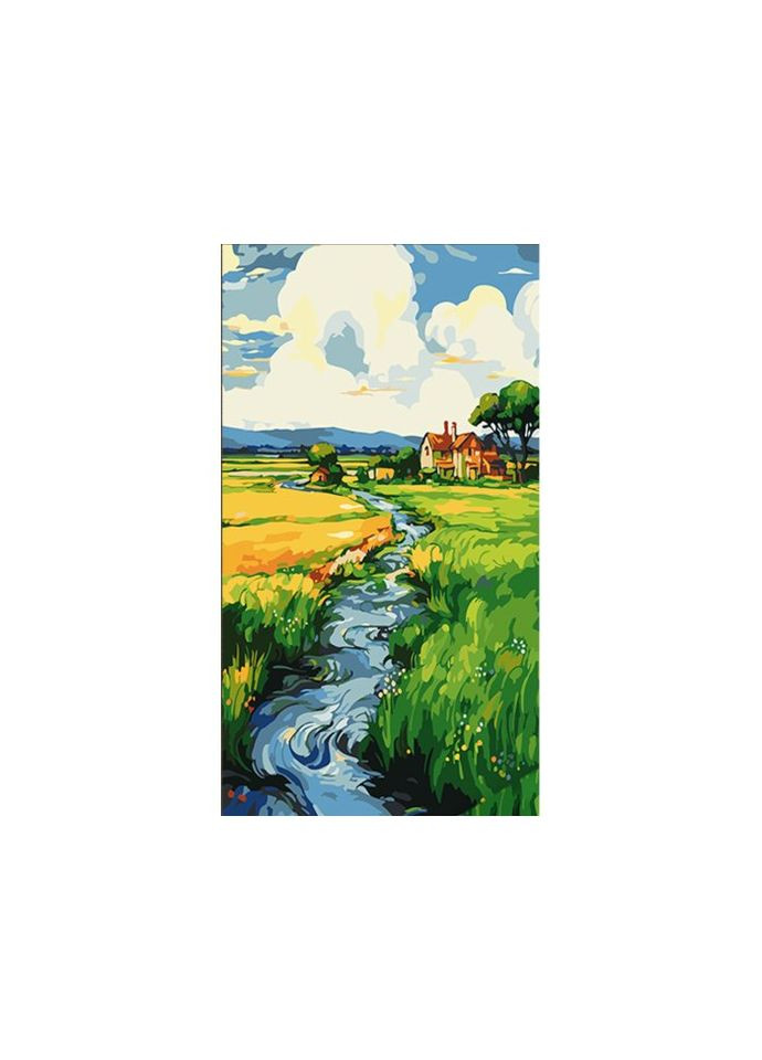 Картина по номерам Дом у реки, (50х25 см) Strateg (338223890)