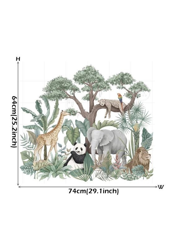 Вінілові наклейки на стіну Звіри та птахи в лісі (лист 60 х 100 см) Б475-1 No Brand (302241928)