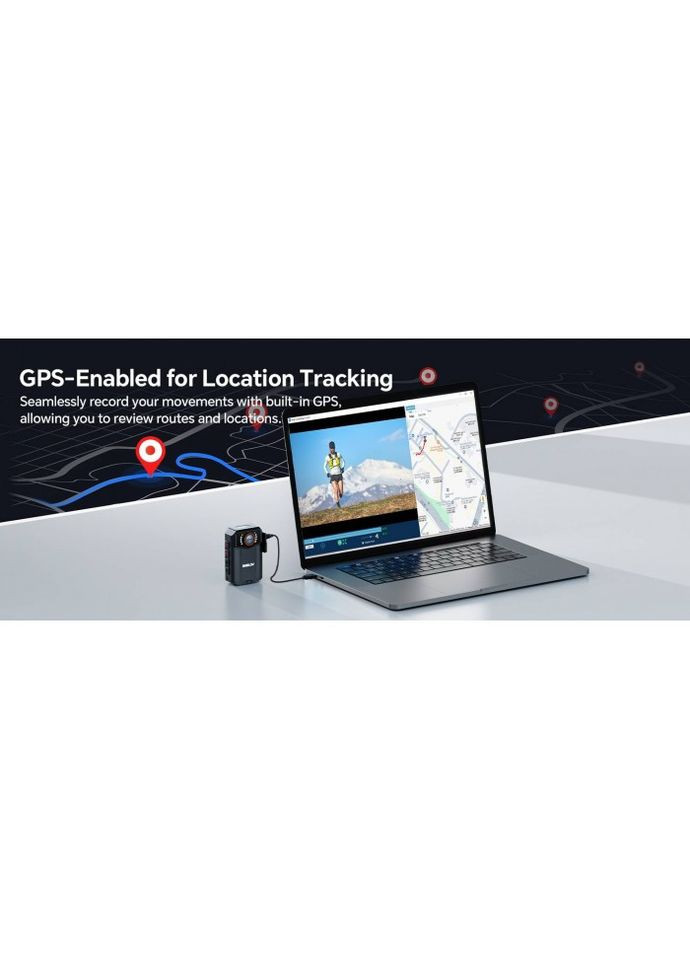 Професійна нагрудна камера B4K6 з GPS та 128 ГБ пам’яті Boblov (345745934)