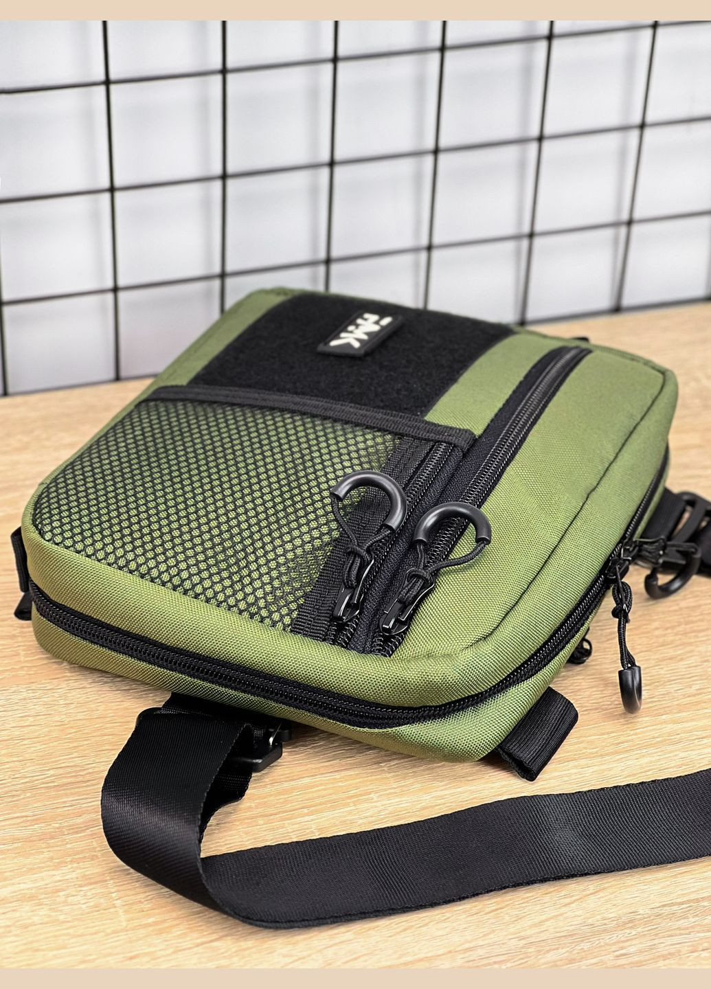 Сумка трансформер 3в1 2.0 (сумка через плече, нагрудна - слінг, бананка) для чоловіків та жінок, Хакі Famk (328294835)