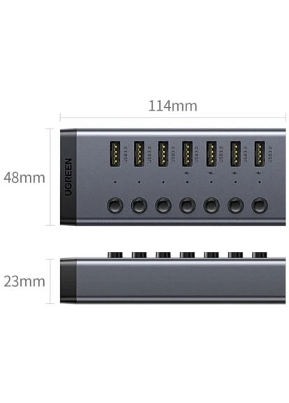 USB 3.0 -> USB to 7xUSB 3.0 с дополнительным питанием Type-C 12V 2A CM481 Ugreen (368631281)