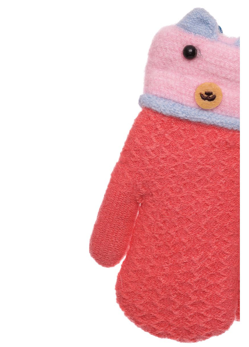 Рукавички для девочки вязка на травке с ушками кораловые 3г+ (50568) BABYKROHA (297200227)