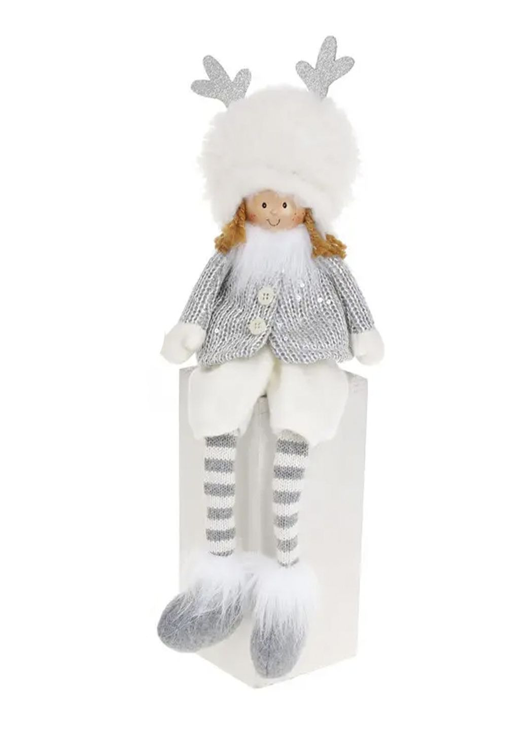 Мягкая новогодняя игрушка "Ребенок в оленьей шапке" цвет разноцветный ЦБ-00286962 BonaDi (366421840)