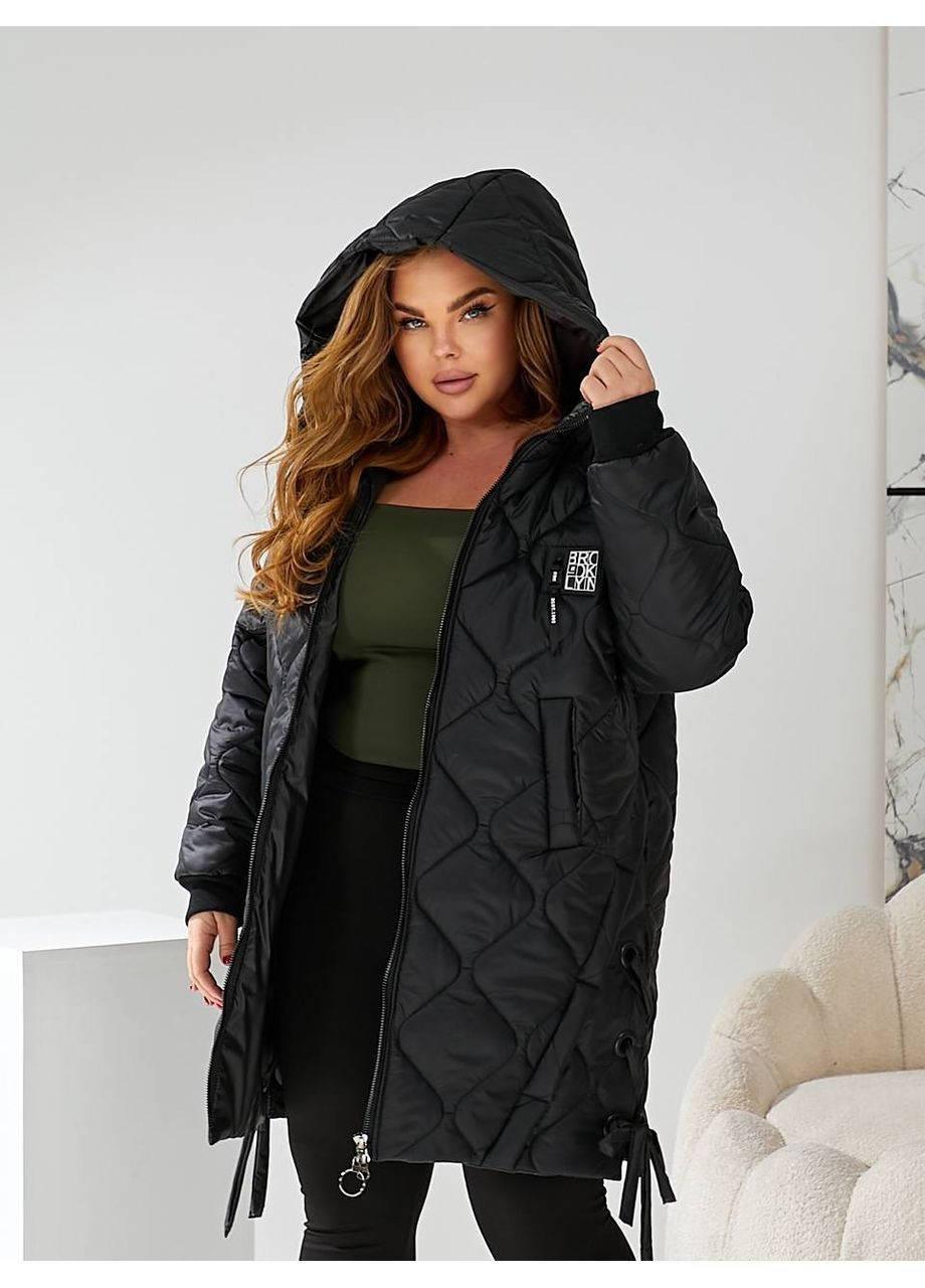 Чорна демісезонна жіноча куртка-пальто куртка-пальто Asi.Store.ua