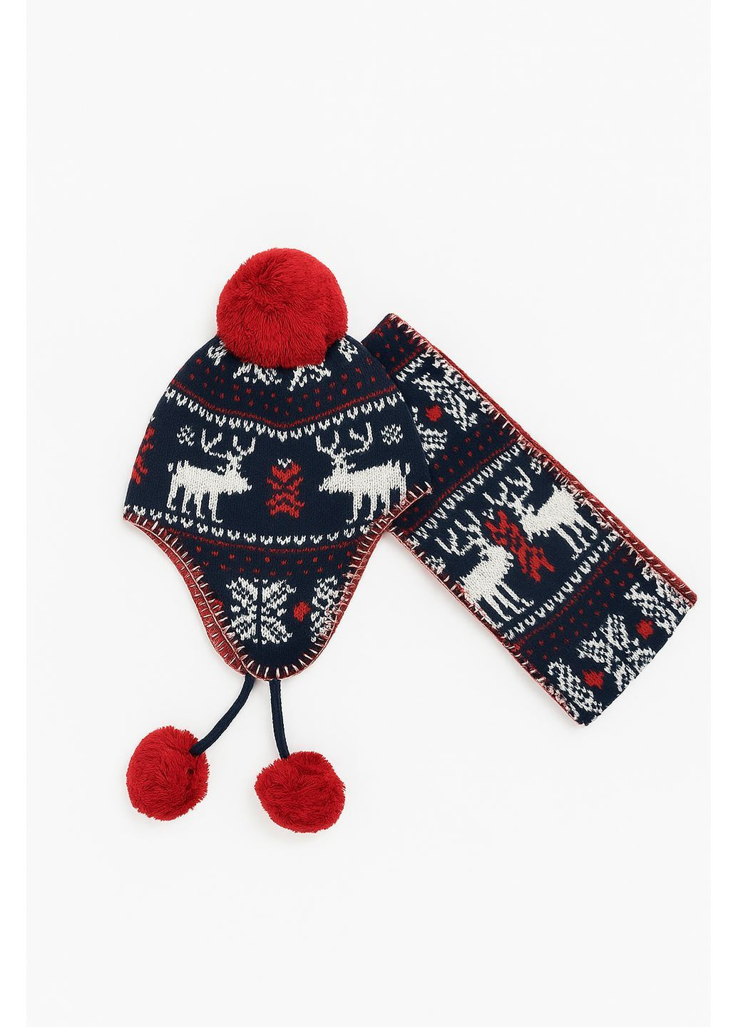 Дитяча шапка та шарф для хлопчика 3-6 міс Розмір 45.5 см темно-синій 127296 No Brand (369842195)