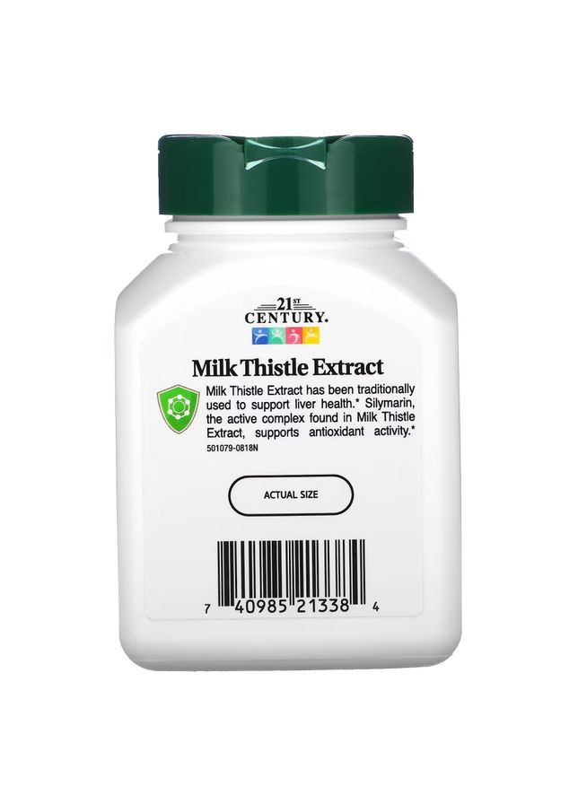 Натуральная добавка Milk Thistle Extract, 60 вегакапсул 21st Century (334705226)
