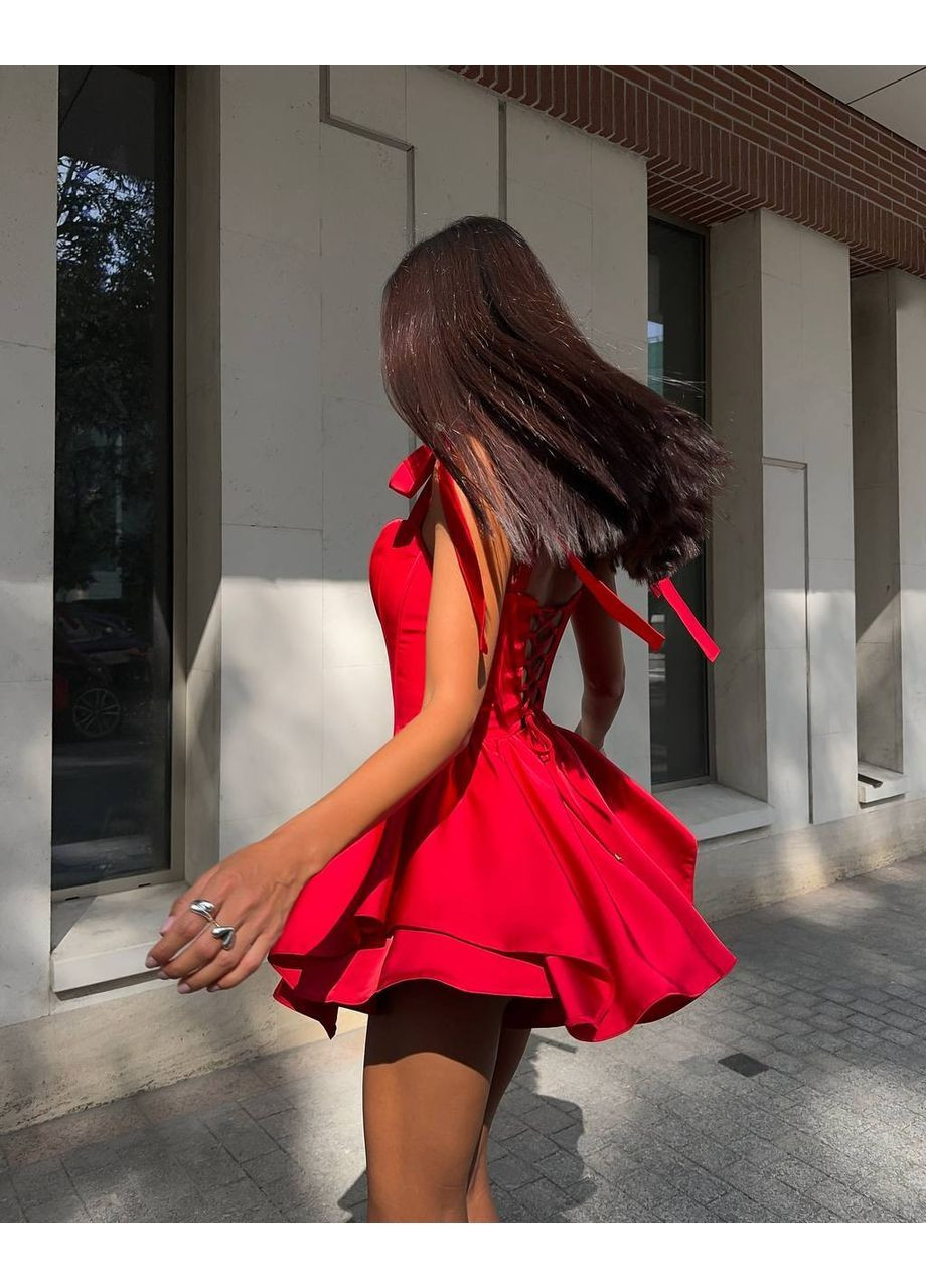 Комбінезон жіночий Гермес комбінезон-шорти однотонний червоний повсякденний атлас