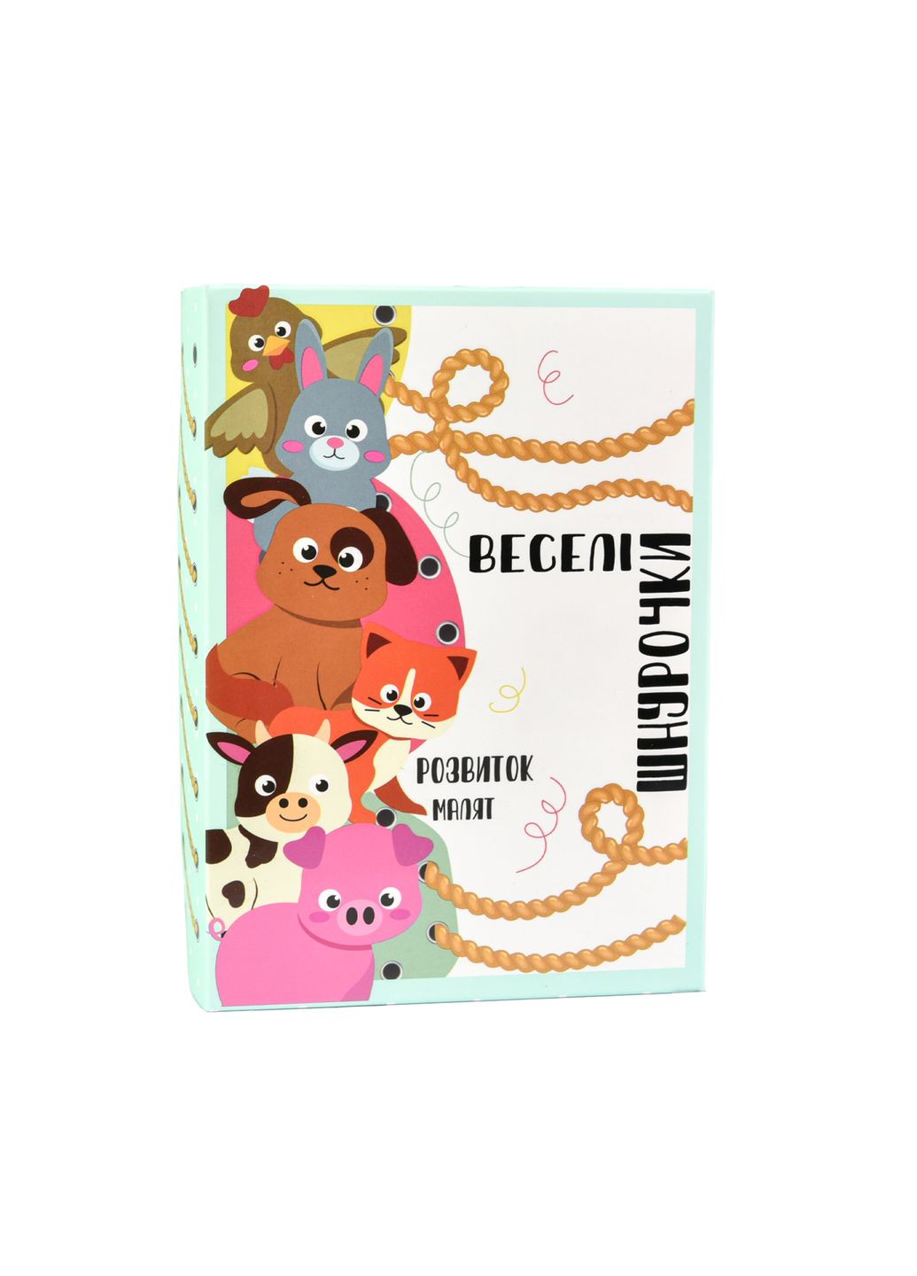 Настольная игра Весёлые шнурочки. Животные для детей, развитие моторики, цветные карточки Strateg (369760664)