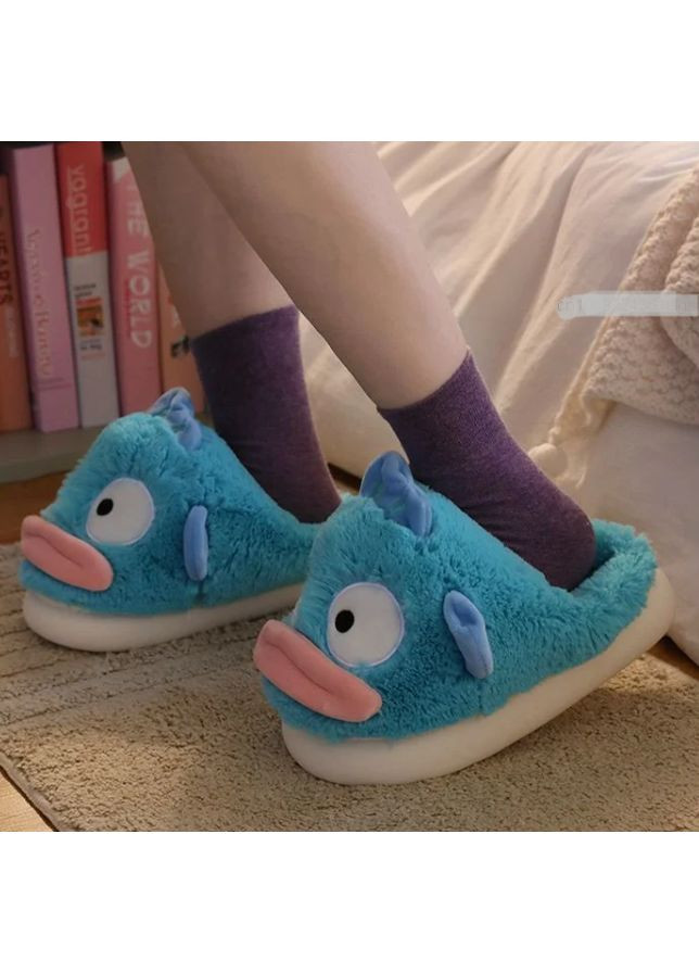 Тапочки домашние мягкие и теплые в виде Рыбы Шар. Прикольные тапочки 38-39р No Brand (356731168)