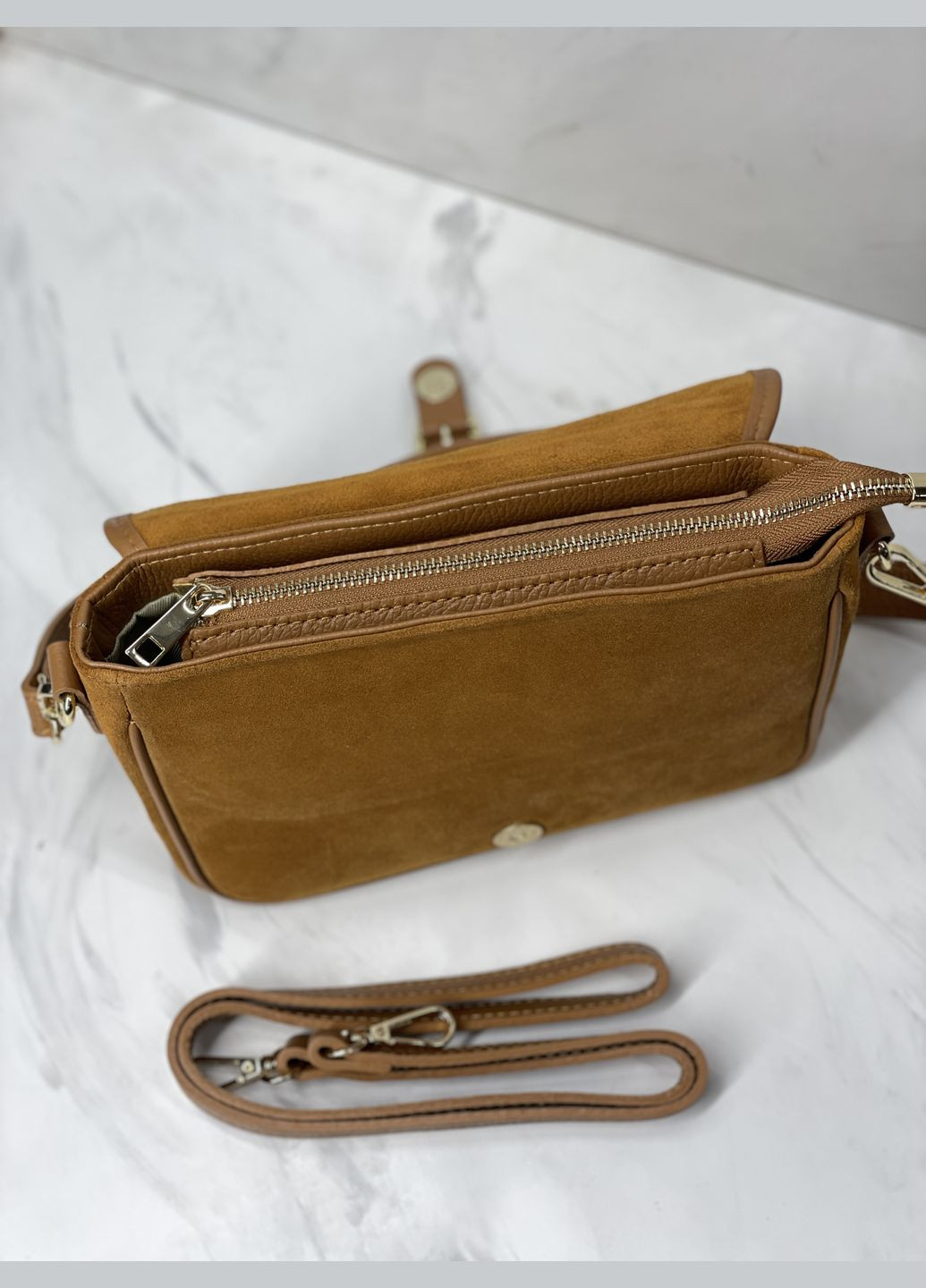 Сумка через плече Італія, натуральний замш і шкіра, класика з 2 ремінцями, кросбоді Firenze Кросбоді (341252001)