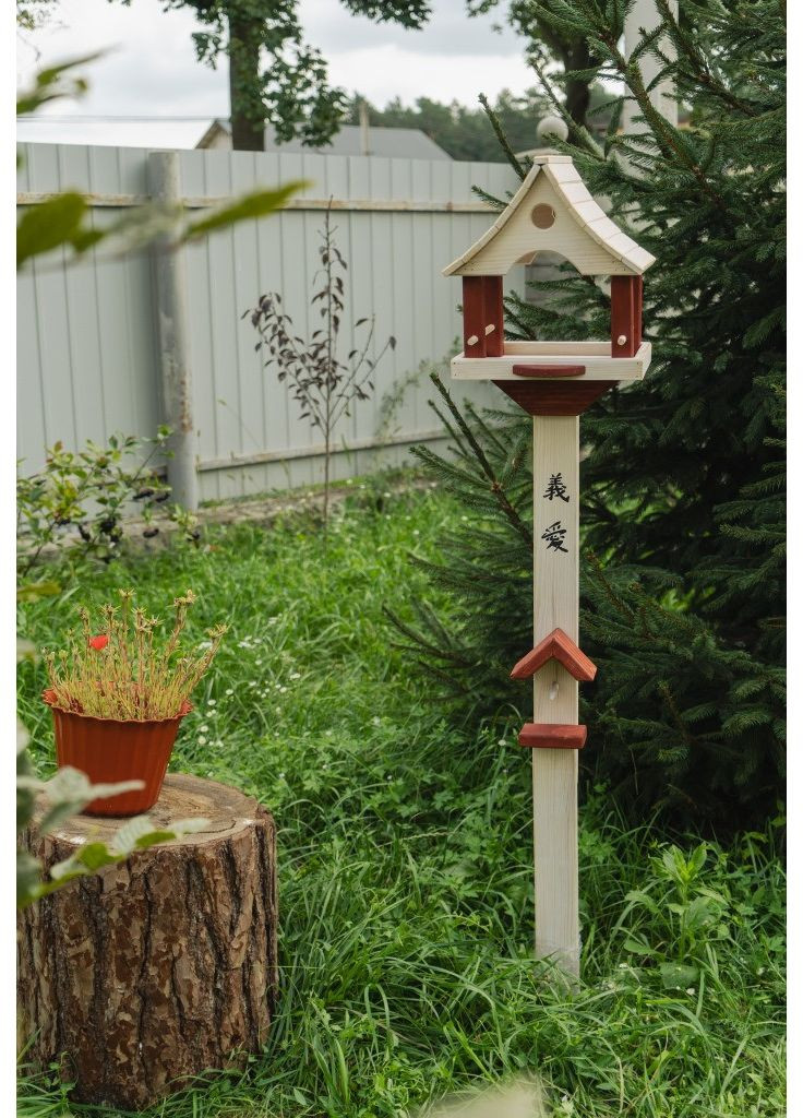 Годівниця для пташок і білок "Сакура біла" на ніжці No Brand (360655637)