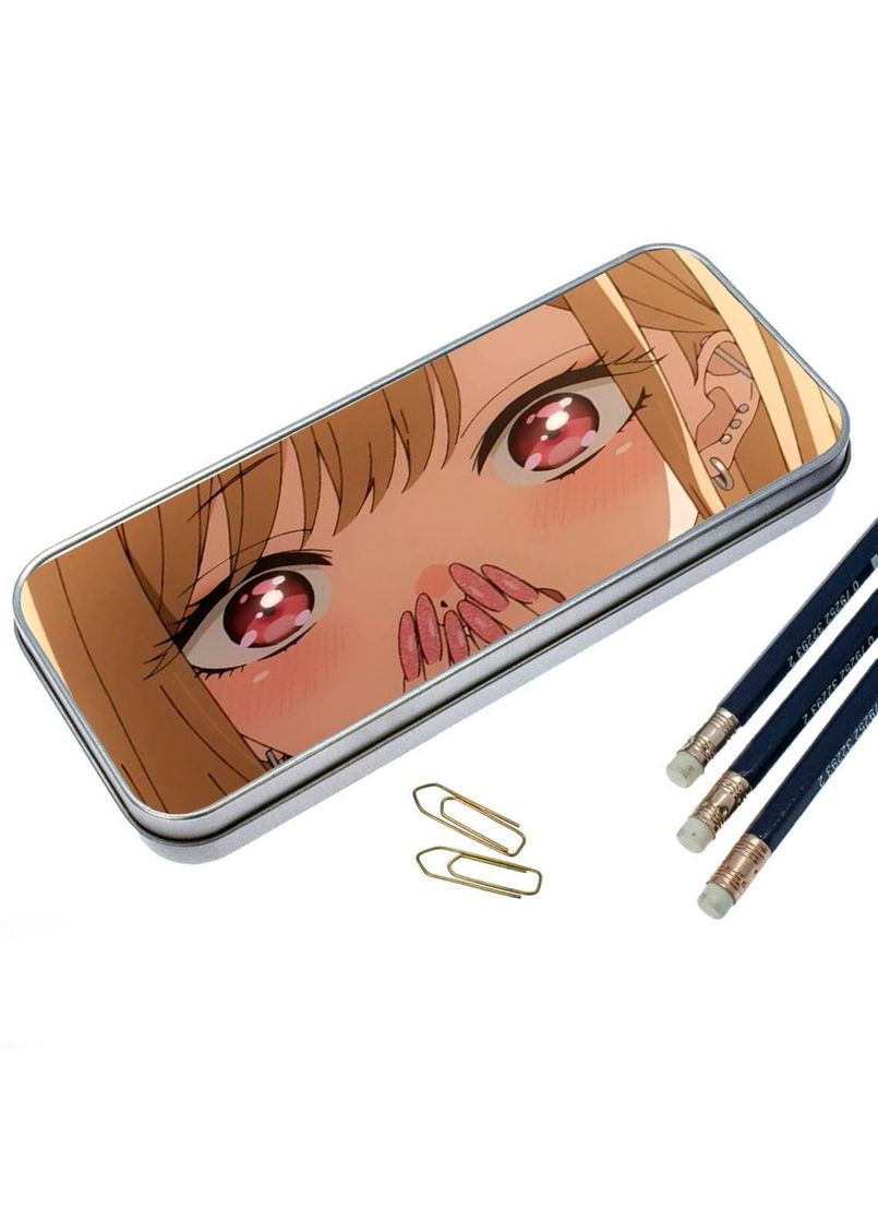 Органайзер для канцелярских принадлежностей металлический, кейс для мелочей Аниме Эта фарфоровая куколка #003 7*18 см Silver No Brand (309156779)