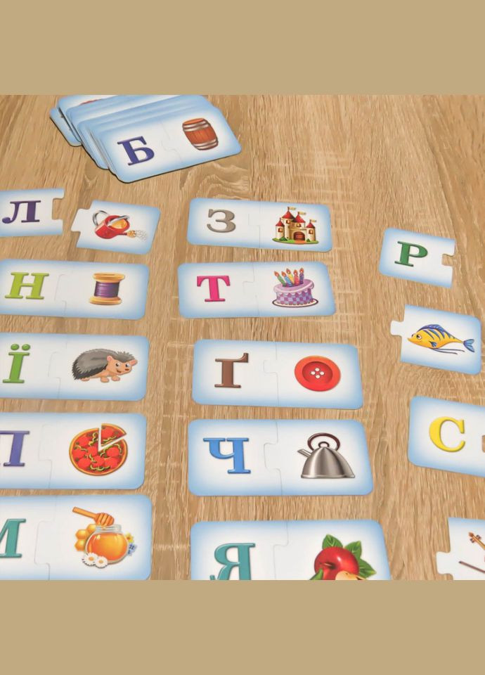 Дитяча настільна гра "Абетка" 0529, 33 пари карток No Brand (315756556)