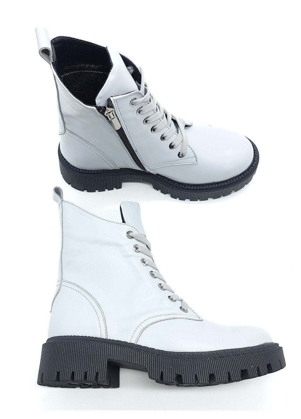 Жіночі черевики сірі шкіряні MS-19-3 235 мм (р) Maria Sonet (259299747)