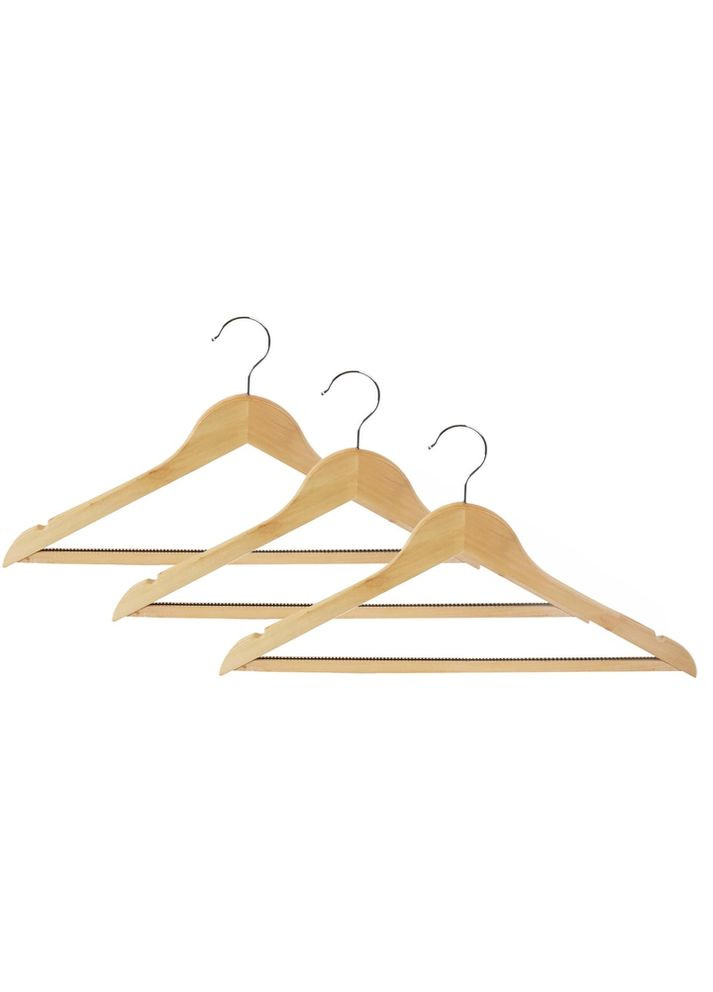 Вішалка для одягу дерев'яна 44.5 см, 3 шт (EF-03NSQ) Eco Fabric (338425423)