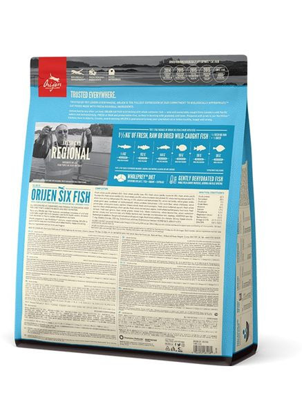 Сухий корм для кішок всіх порід 6 Fish Cat & Kitten з рибою 1.8 кг (o28118) Orijen (293276936)
