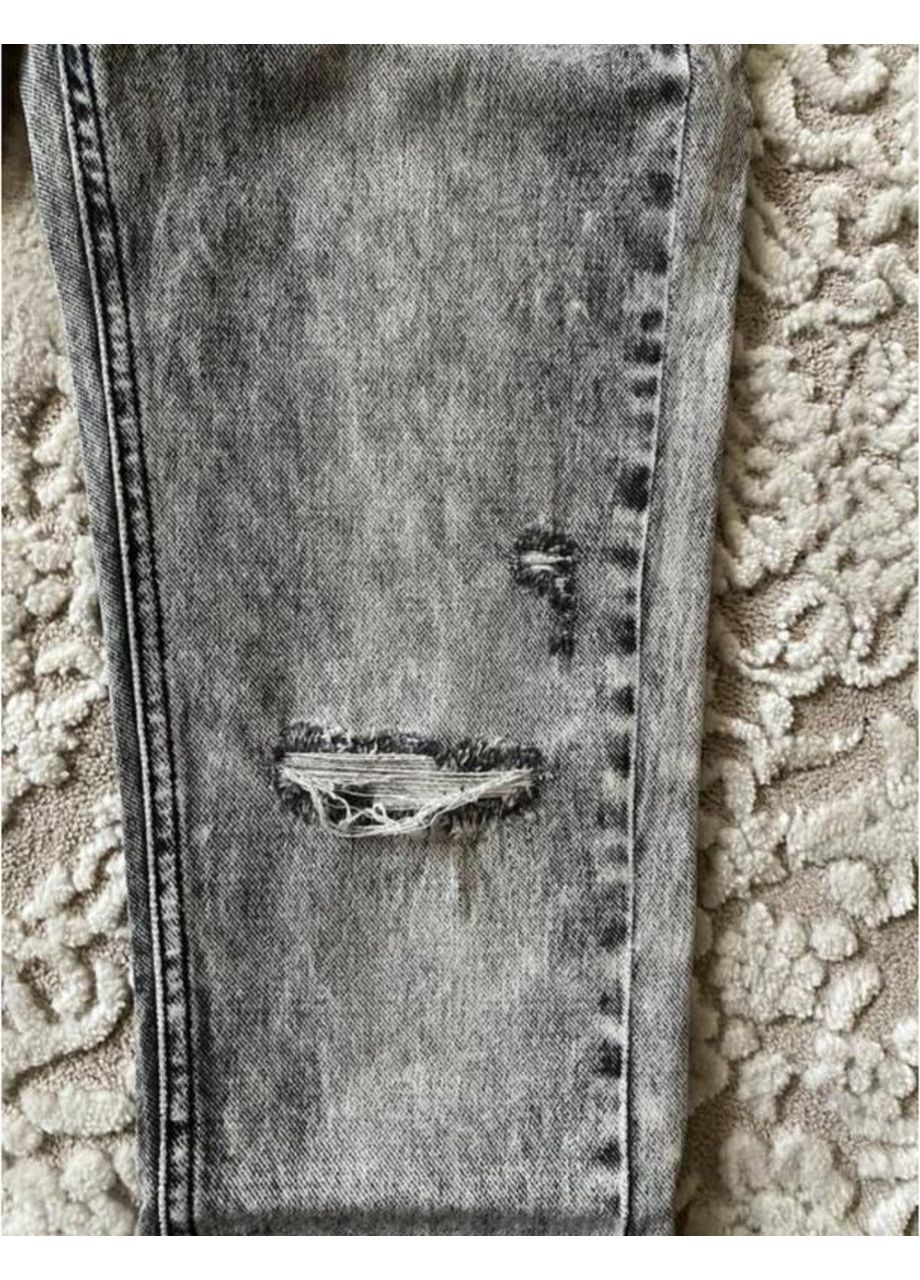 Серые демисезонные джинсы для девочки стрейч 140-146 No Brand