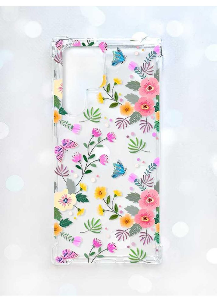 Чехол с утолщёнными углами на Samsung Galaxy S22 Ultra:: Цветочный фон (принт 369) CASE CONTROL (360669748)
