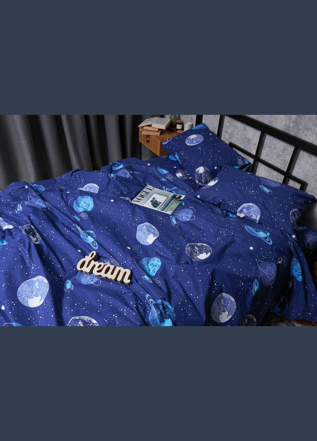 Комплект постельного белья Бязь Gold Люкс «» двуспальный 175х210 наволочки 4х70х70 (MS-820004804) Moon&Star Planets (293148057)