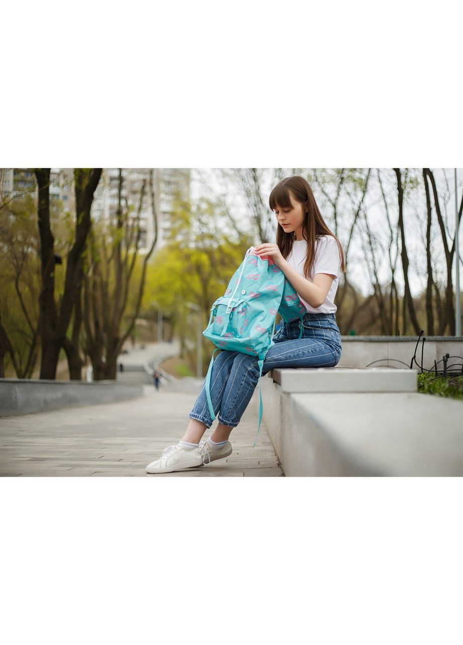 Підлітковий шкільний рюкзак бірюзовий для дівчаток T-59 Cherry для старшокласників (557222) Yes (293504257)