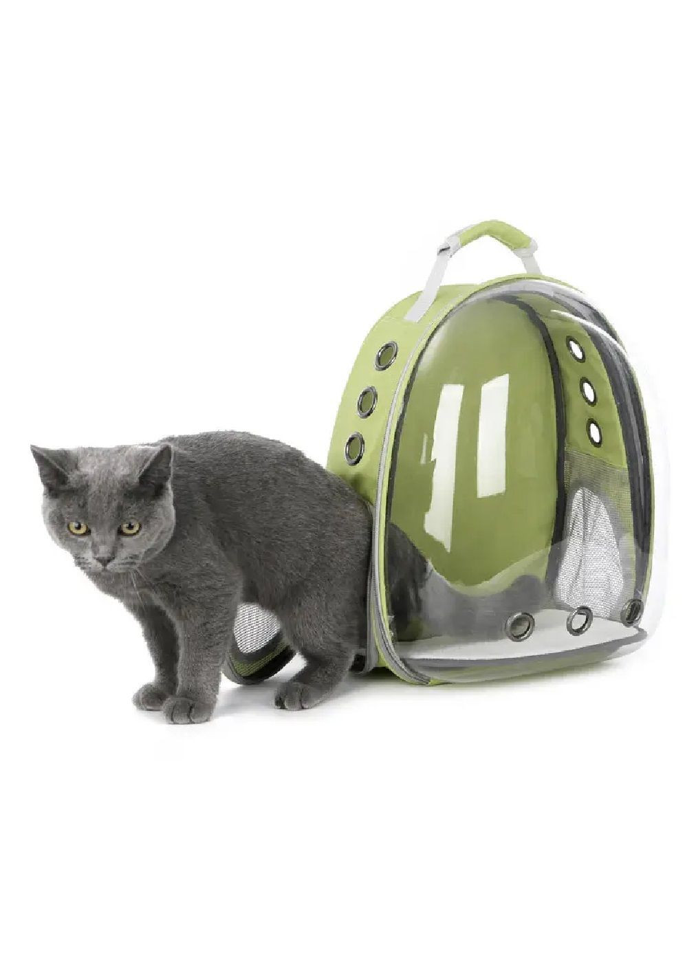 Рюкзак сумка переноска водонепроникна для тварин котів собак з прозорою стінкою 42х32х28 см (477161-Prob) Фісташковий Unbranded (295012501)