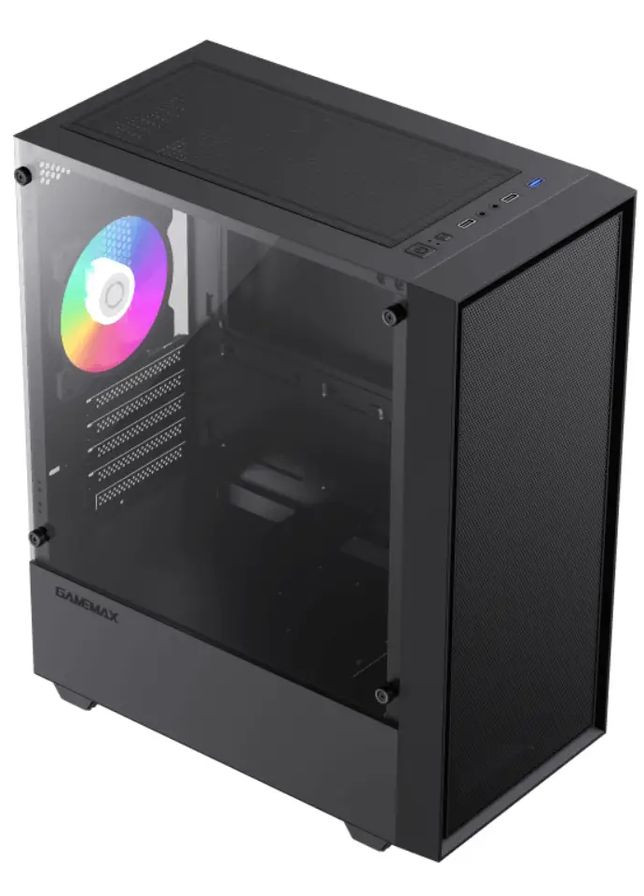Корпус Storm Black, без БЖ, Mini Tower, Micro ATX, 2хUSB 2.0, 1хUSB 3.0, 1x120mm FAN, 380x200x450 мм, 0.8 мм GameMax (322817354)