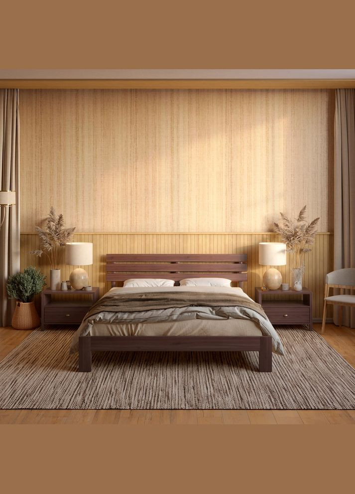 Двоспальне дерев'яне ліжко Новара 160х200 см (MBG-4035) Mebigrand (368280304)