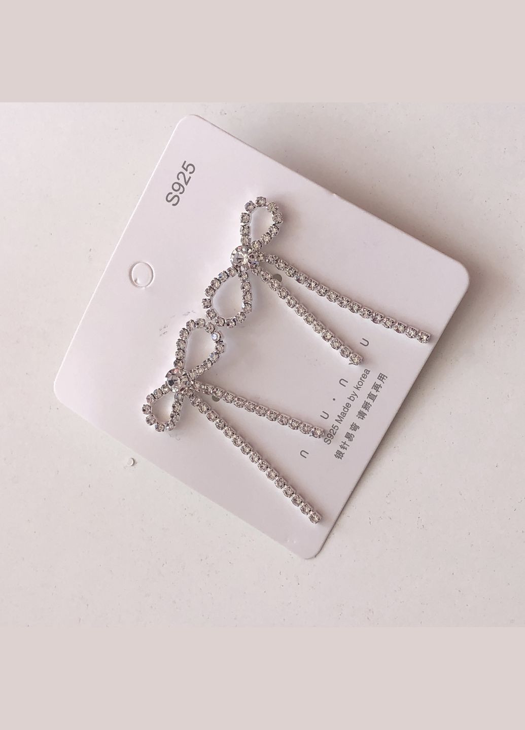 Cережки бантики цвяшки зі стразами (12-57) No Brand (331900365)