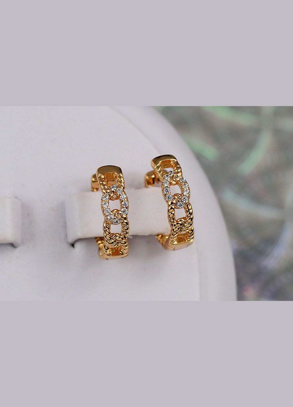 Сережки ланцюг 1.6 см золотисті Xuping Jewelry (316433965)