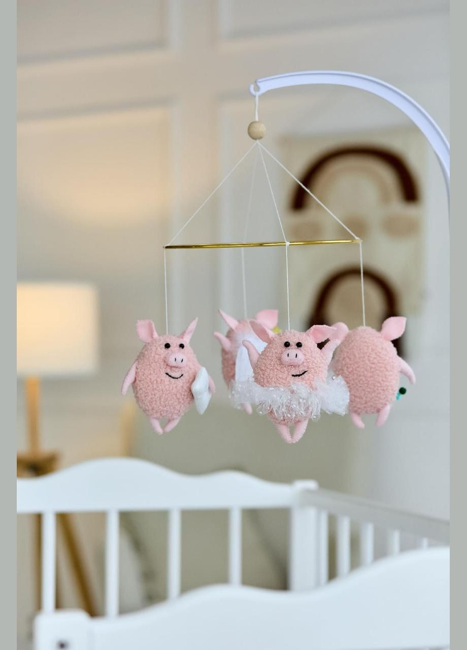 Дитячий мобіль на ліжечко для немовлят WoollyFox "Веселі свинки" No Brand (342757878)