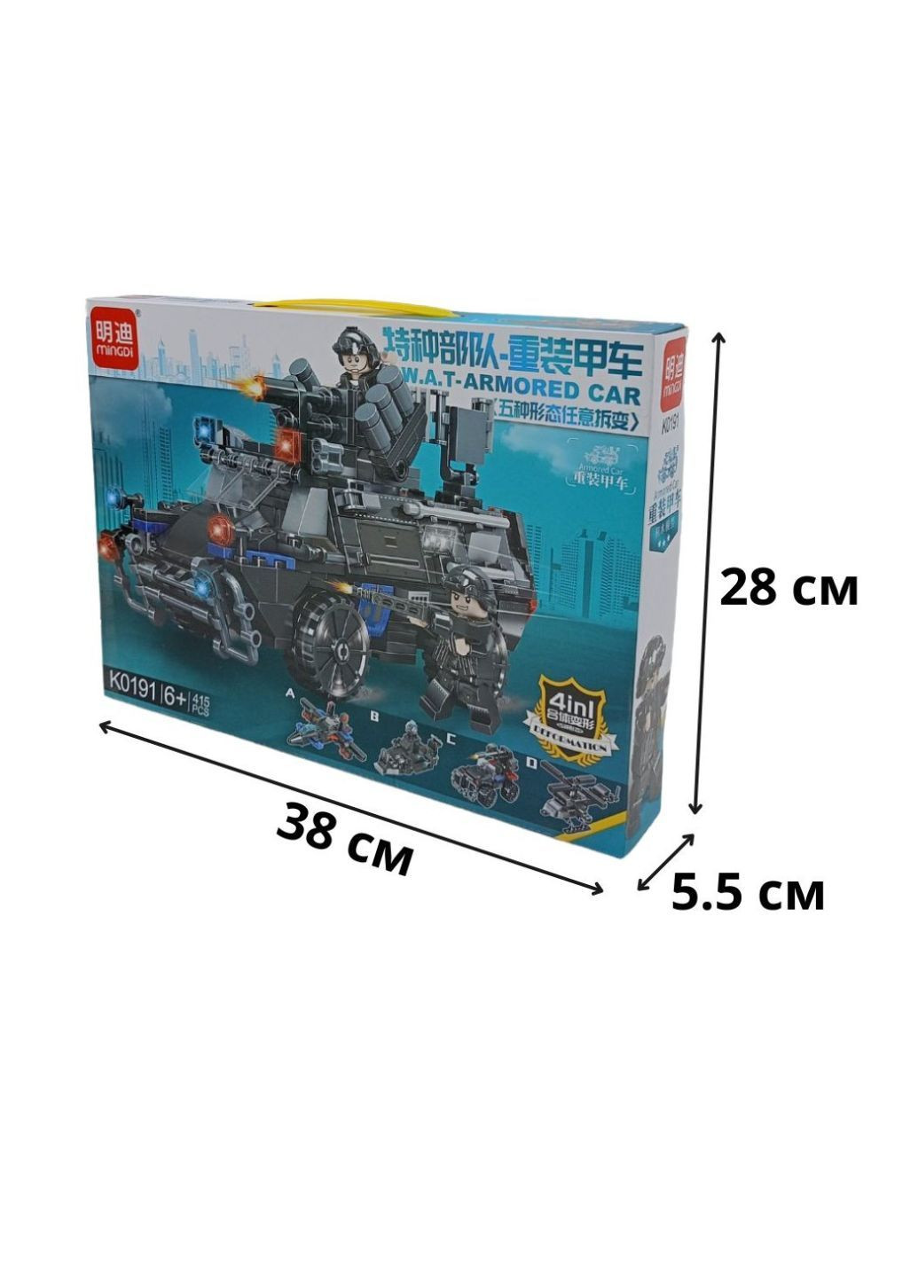 Конструктор Військова техніка, 415 елементів Бронемашина (ДК-27) No Brand (357494756)