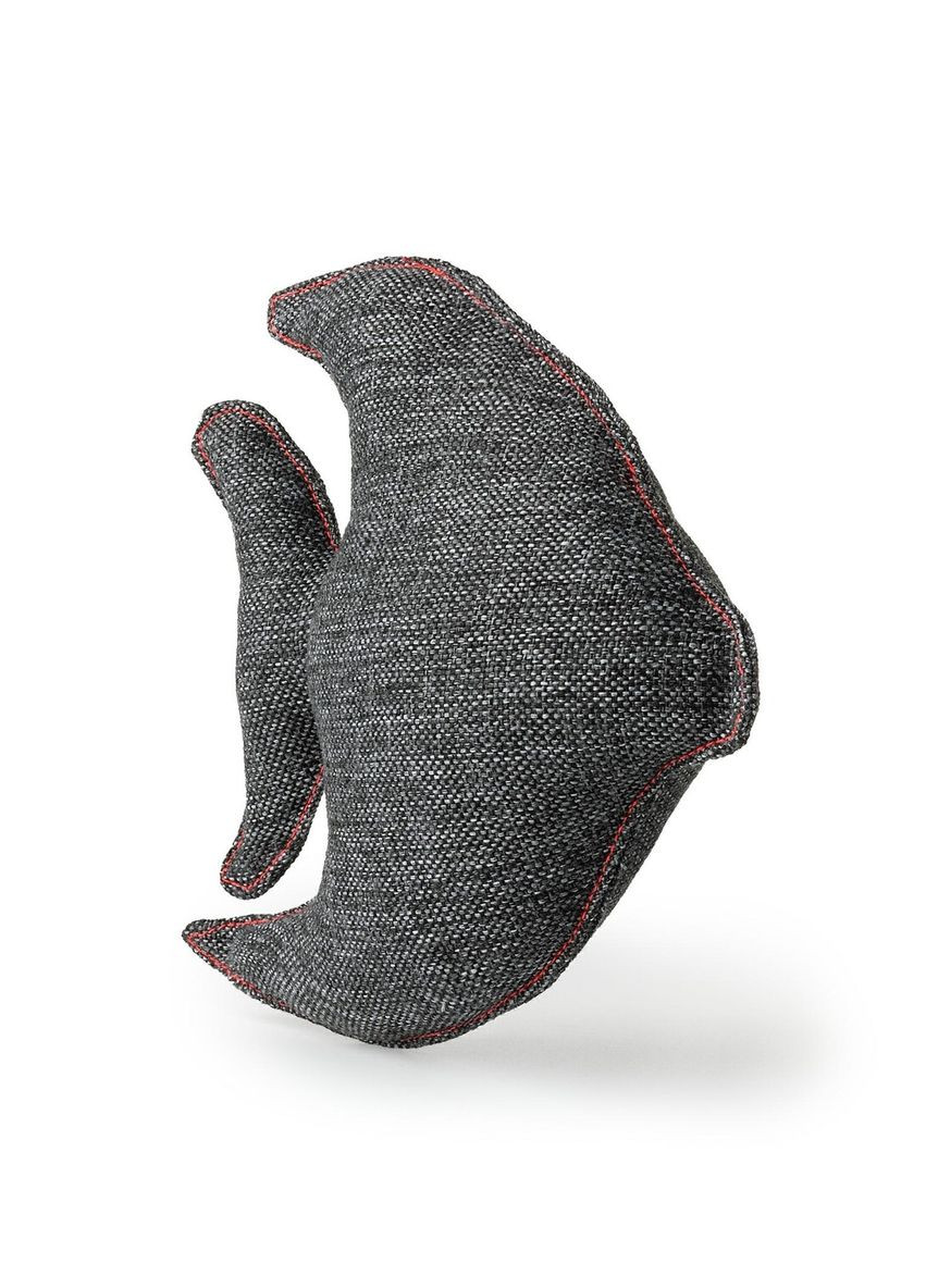 Іграшка для собак Текстильна іграшка, рибка, 66г. 19х18х6см Темно-сіра Happet (353687528)