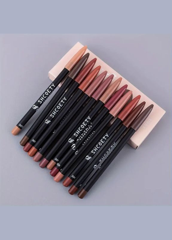 Набір із 12 олівців для губ від SHOETSY Cosmetics - матові стійкі відтінки для всіх типів шкіри No Brand (311226107)