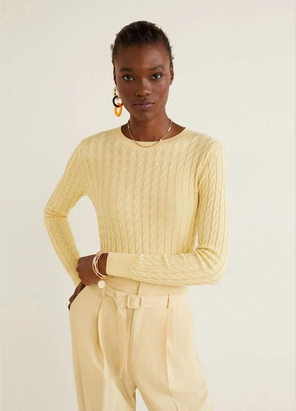 Брюки брюки высокая талия повседневные модал и бамбук Mango (345643580)