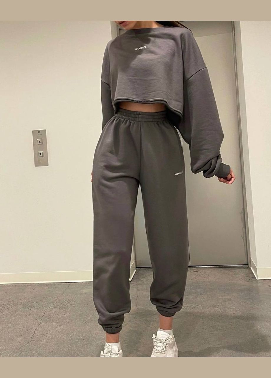 Жіночий костюм двійка з укороченим світшотом та джогерами MonCher (332955704)