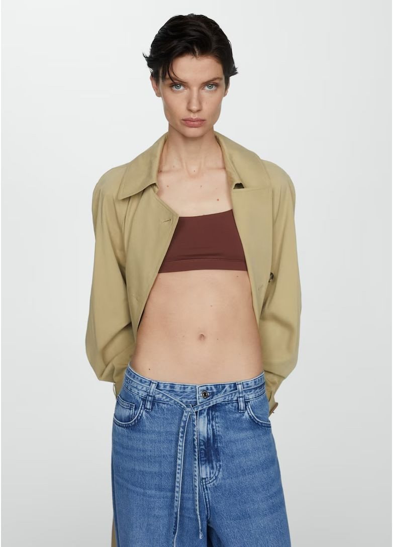 Джинсы широкие wide leg loose лузы синие Mango - (364710811)