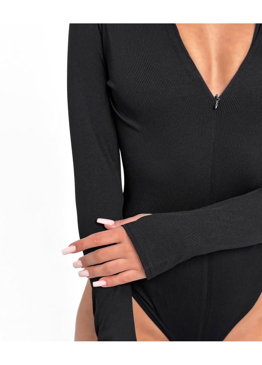 Женское боди с длинным рукавом и молнией No Brand (364961301)