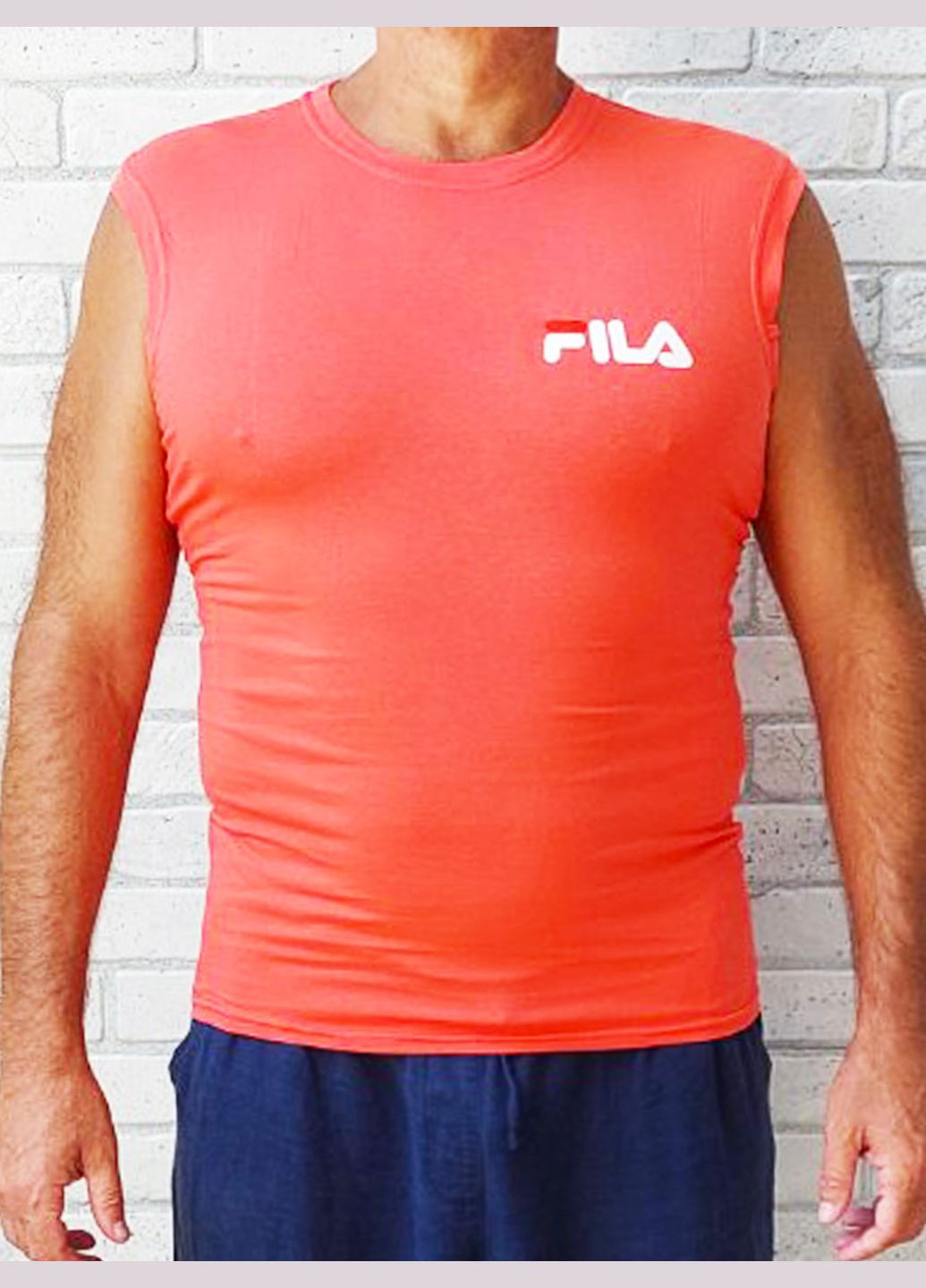 Красная мужская летняя однотонная футболка безрукавка красная, стрейч кулир No Brand