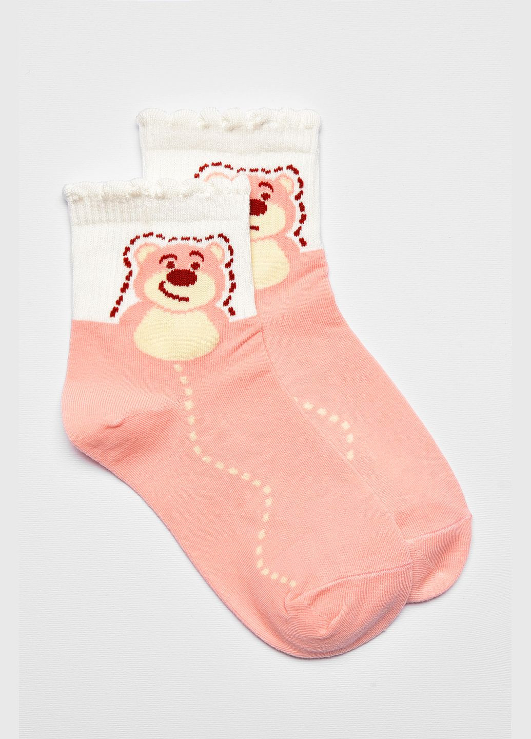 Шкарпетки дитячі демісезонні рожевого кольору з малюнком Let's Shop (314818135)