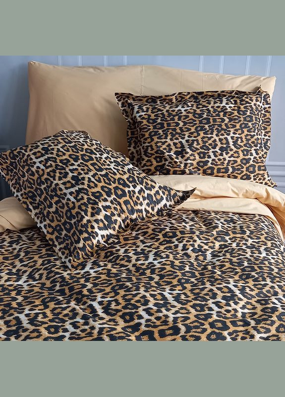 Постельное белье Леопард Ранфорс Евро на резинке MERISET (278255362)