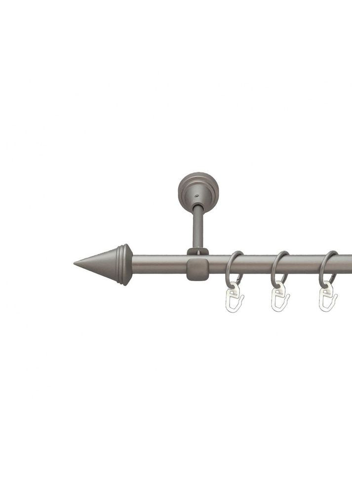 Карниз Конус металевий однорядний відкритий гладка труба Сатин 16 мм 160 см (6091303) ORVIT (300799551)