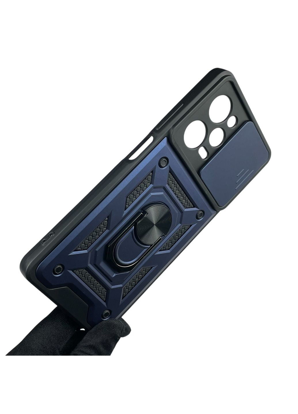 Чехол для Redmi Note 12 Pro 5G бронированный с кольцом со шторкой на сяоми редми нот 12 про 5г чёрный rg1 Xiaomi (366019611)